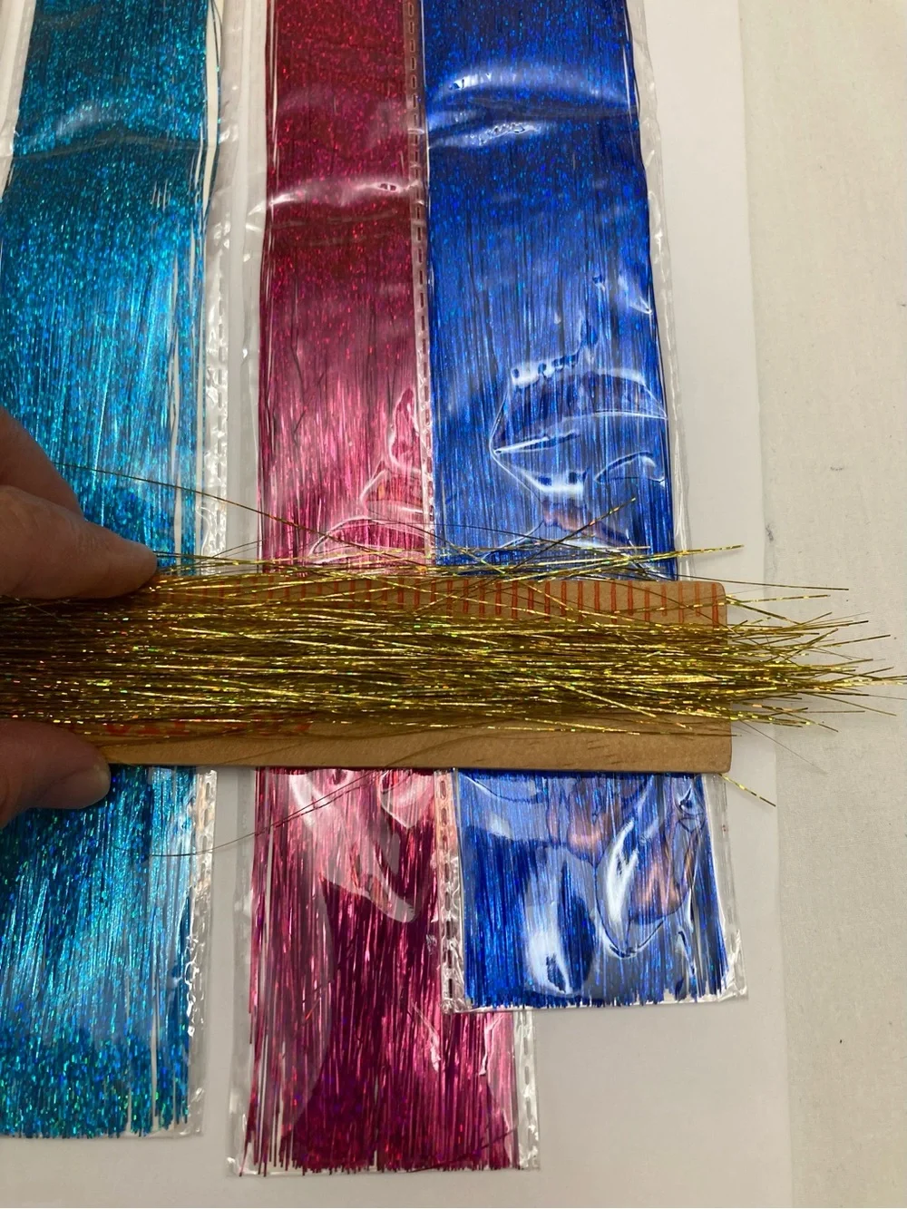 12 pks. Party Metallic Tinsel Hair Strands - Multicolor Pack